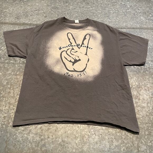 Love One Another John 15:17 Tee Shirt XL Bible Verse Scripture Christian Peace - Picture 1 of 9